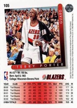 1993-94 Upper Deck #105 Terry Porter Back