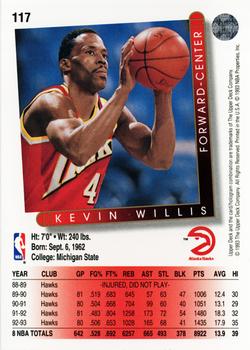 1993-94 Upper Deck #117 Kevin Willis Back