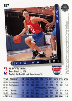 1993-94 Upper Deck #157 Rex Walters Back