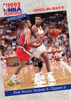 1993-94 Upper Deck #184 First Round: Rockets 3, Clippers 2 Front