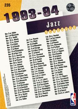1993-94 Upper Deck #235 Utah Jazz Back
