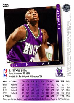 1993-94 Upper Deck #330 Vin Baker Back