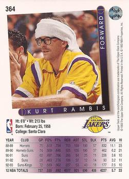 1993-94 Upper Deck #364 Kurt Rambis Back