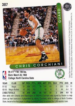 1993-94 Upper Deck #387 Chris Corchiani Back