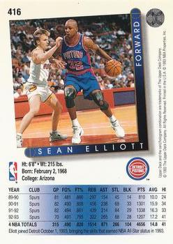 1993-94 Upper Deck #416 Sean Elliott Back