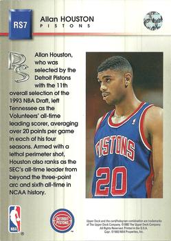 1993-94 Upper Deck - Rookie Standouts #RS7 Allan Houston Back