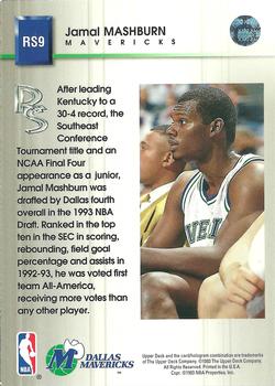 1993-94 Upper Deck - Rookie Standouts #RS9 Jamal Mashburn Back