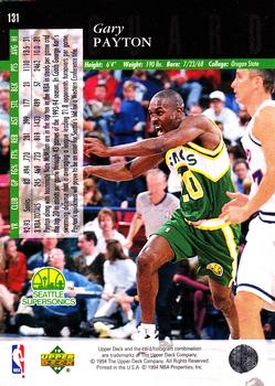 1993-94 Upper Deck Special Edition #131 Gary Payton Back