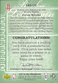 2006-07 Upper Deck Chronology - 2007-08 Rookie Draft Redemptions Green #LMA-272 Aaron Brooks Back
