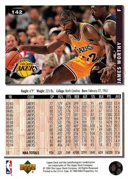 1994-95 Collector's Choice #142 James Worthy Back