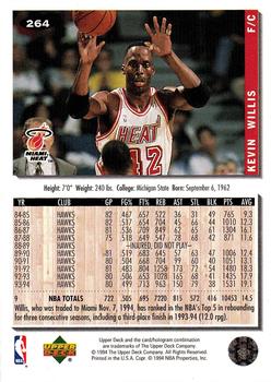 1994-95 Collector's Choice #264 Kevin Willis Back