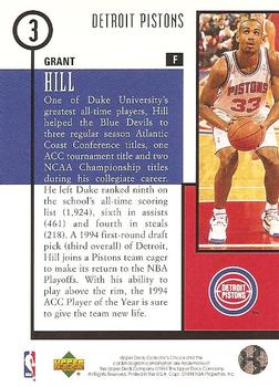 1994-95 Collector's Choice - 1994 NBA Draft Lottery Picks Exchange #3 Grant Hill Back