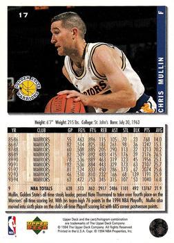 1994-95 Collector's Choice - Gold Signature #17 Chris Mullin Back