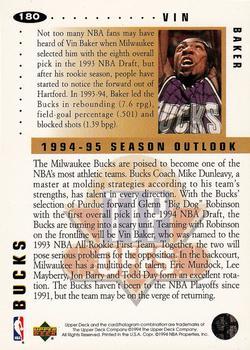 1994-95 Collector's Choice - Gold Signature #180 Vin Baker Back