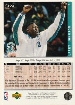1994-95 Collector's Choice - Gold Signature #302 Larry Johnson Back