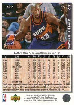 1994-95 Collector's Choice - Gold Signature #329 Wayman Tisdale Back
