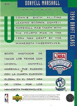 1994-95 Collector's Choice - Gold Signature #410 Donyell Marshall Back