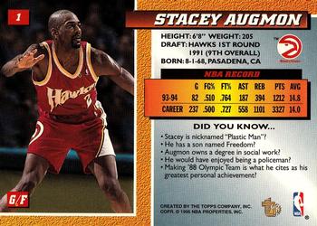 1994-95 Topps Embossed #1 Stacey Augmon Back
