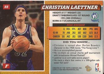 1994-95 Topps Embossed #55 Christian Laettner Back