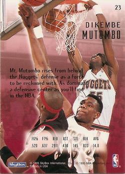 1994-95 SkyBox E-Motion #23 Dikembe Mutombo Back