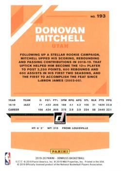 2019-20 Donruss - Green Flood #193 Donovan Mitchell Back