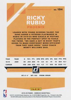 2019-20 Donruss - Holo Green and Yellow Laser #194 Ricky Rubio Back