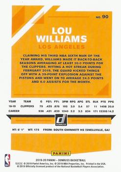 2019-20 Donruss - Press Proof Purple #90 Lou Williams Back