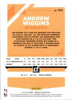 2019-20 Donruss - Press Proof Silver #124 Andrew Wiggins Back