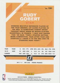 2019-20 Donruss - Press Proof Silver #191 Rudy Gobert Back