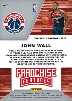 2019-20 Donruss - Franchise Features #6 John Wall Back