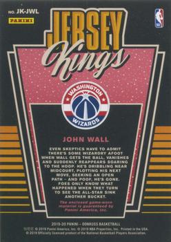 2019-20 Donruss - Jersey Kings #JK-JWL John Wall Back