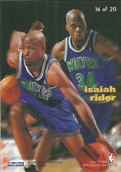 1994-95 SkyBox E-Motion - X-Cited #16 Isaiah Rider Back