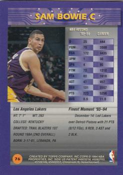 1994-95 Finest #76 Sam Bowie Back