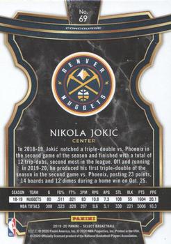 2019-20 Panini Select #69 Nikola Jokic Back