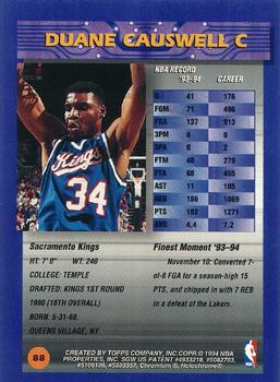 1994-95 Finest - Refractors #88 Duane Causwell Back