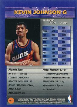 1994-95 Finest - Refractors #91 Kevin Johnson Back
