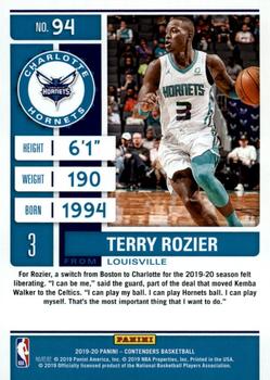 2019-20 Panini Contenders - Game Ticket Green #94 Terry Rozier Back