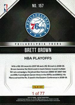 2018-19 Panini Instant NBA - Playoffs Team Sets #157 Brett Brown Back