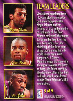1994-95 Fleer - Team Leaders #5 Glen Rice / Vlade Divac / Vin Baker Back