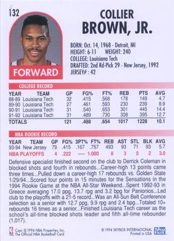 1994-95 Hoops #132 P.J. Brown Back