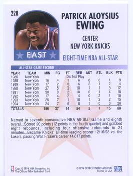 1994-95 Hoops #228 Patrick Ewing Back