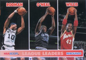 1994-95 Hoops #256 Dennis Rodman / Shaquille O'Neal / Kevin Willis Front