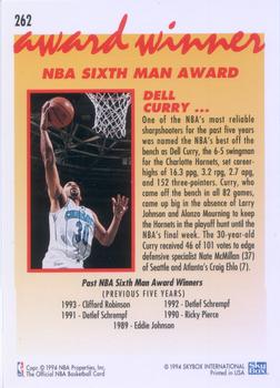 1994-95 Hoops #262 Dell Curry Back