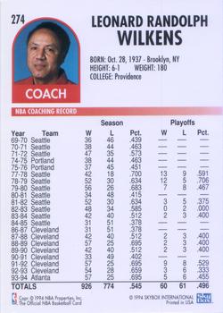 1994-95 Hoops #274 Lenny Wilkens Back