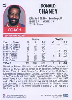 1994-95 Hoops #281 Don Chaney Back