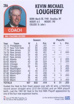 1994-95 Hoops #286 Kevin Loughery Back