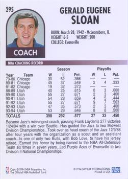 1994-95 Hoops #295 Jerry Sloan Back