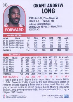 1994-95 Hoops #303 Grant Long Back