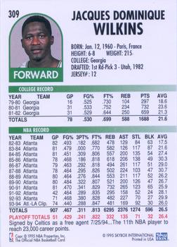 1994-95 Hoops #309 Dominique Wilkins Back