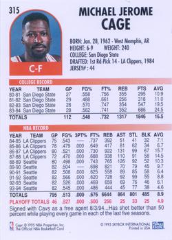 1994-95 Hoops #315 Michael Cage Back